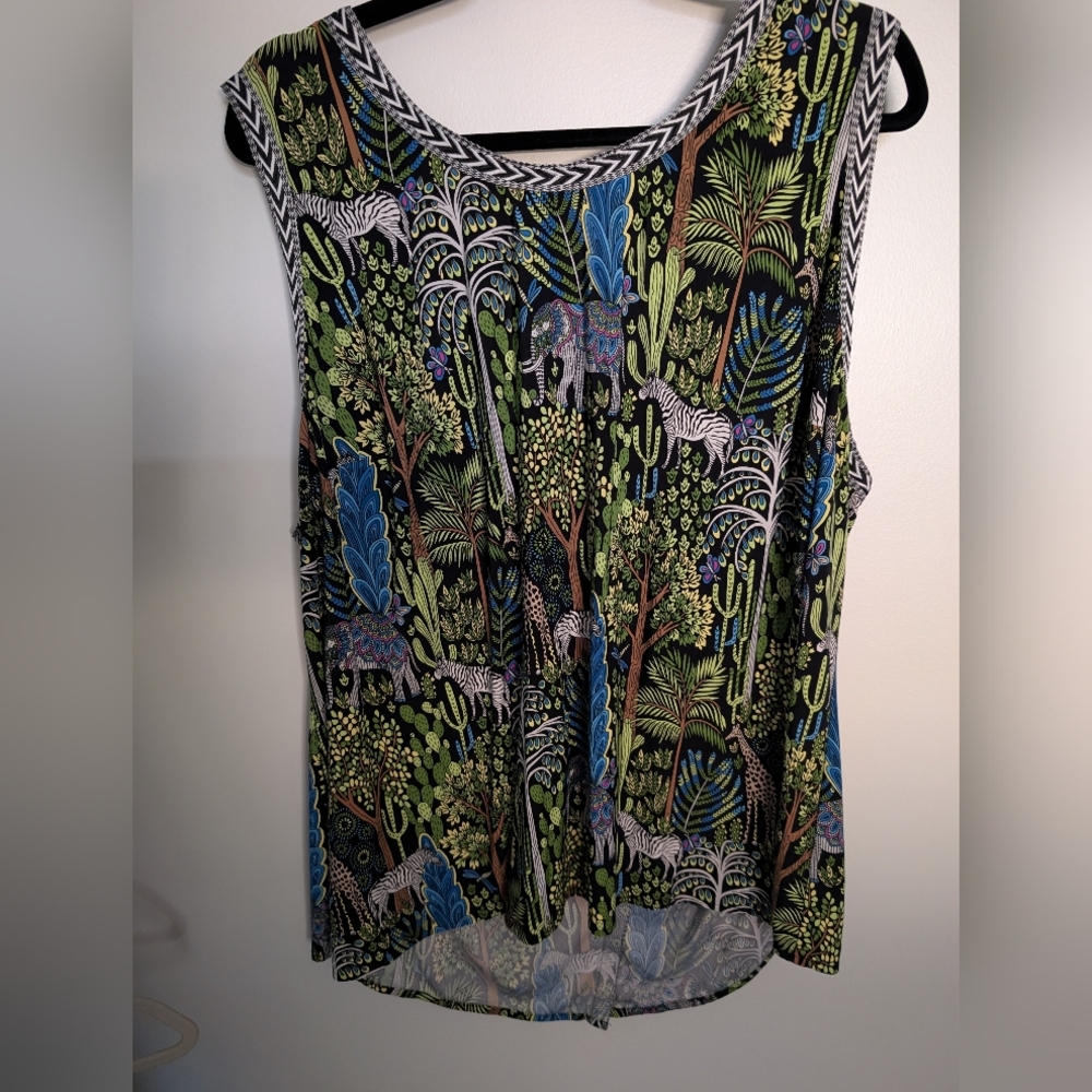 INC International Concepts Multicolor Jungle Print Tank Top